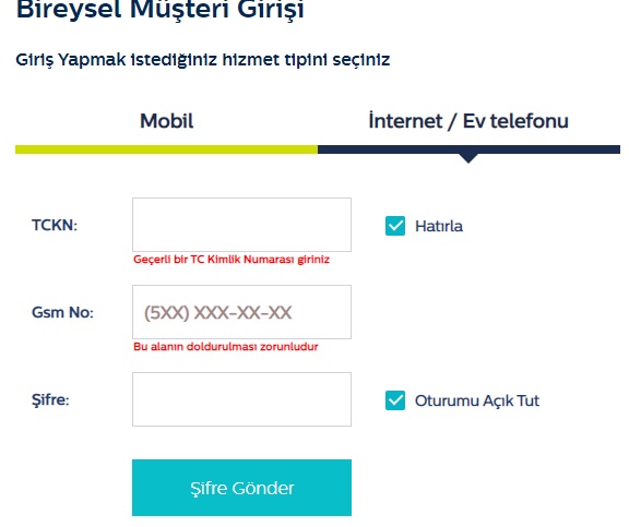 türk telekom online işlemler
