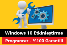 windows 10 etkinleştirme ( programsız )
